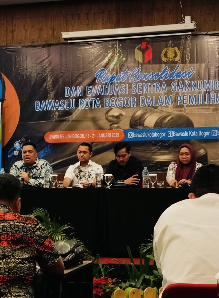 Bawaslu Kota Bogor Gelar Rapat Konsolidasi dan Evaluasi Sentra Gakkumdu Bawaslu Kota Bogor Dalam Pemilihan Serentak 2024