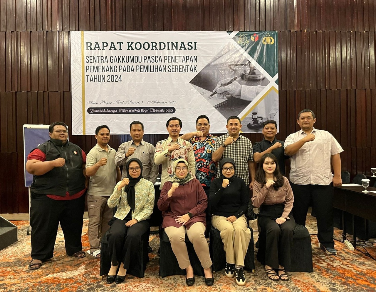 Bawaslu Kota Bogor Gelar Rapat Koordinasi Sentra Gakkumdu Pasca Penetapan Pemenang Pemilihan 2024