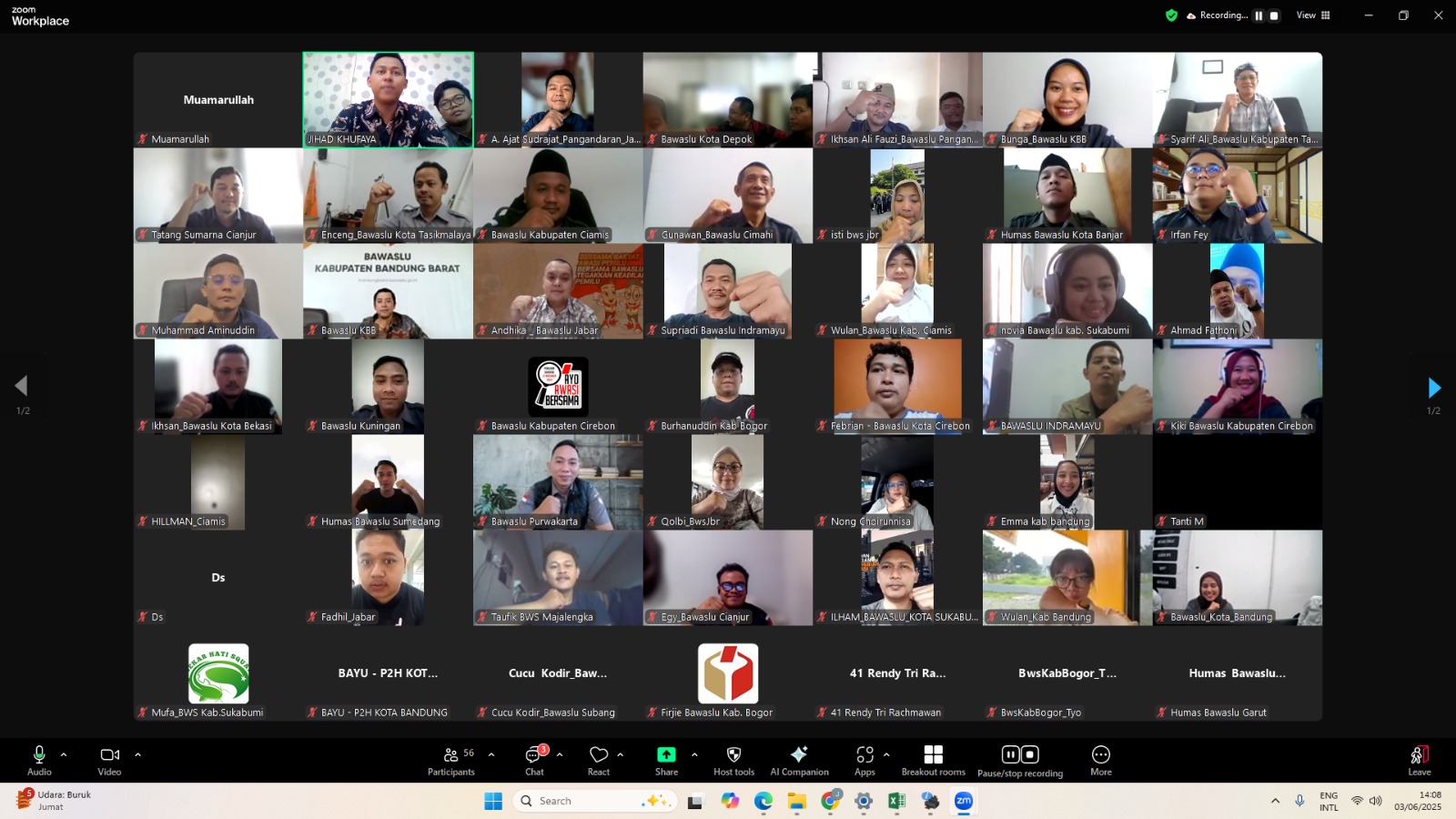 Bawaslu Kota Bogor Raih Predikat Baik dan Sangat Baik Pada Rapat Evaluasi Pengelolaan Kehumasan Periodik I Tahun 2025 yang Diselenggarakan Bawaslu Provinsi Jawa Barat