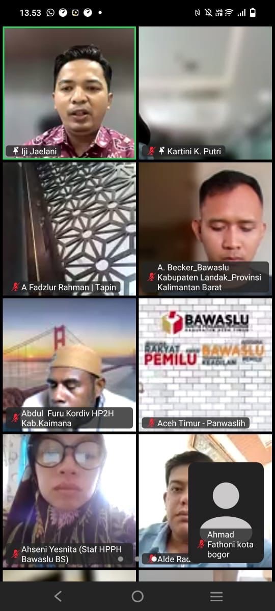 Bawaslu Kota Bogor hadiri Rapat Evaluasi Teknis Pengisian Form Pencegahan Online dari Bawaslu RI